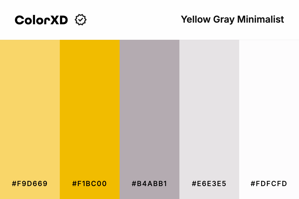 Yellow Gray Minimalist Color Palette