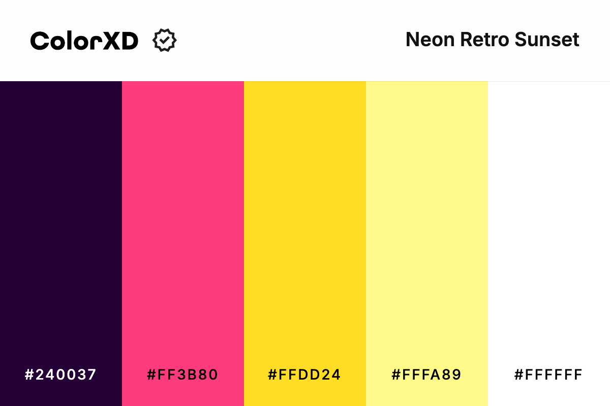 Neon Retro Sunset Color Palette
