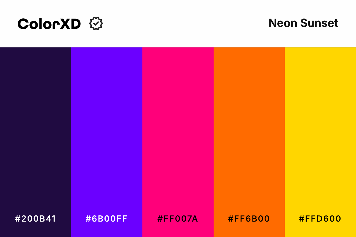 Neon Sunset Color Palette
