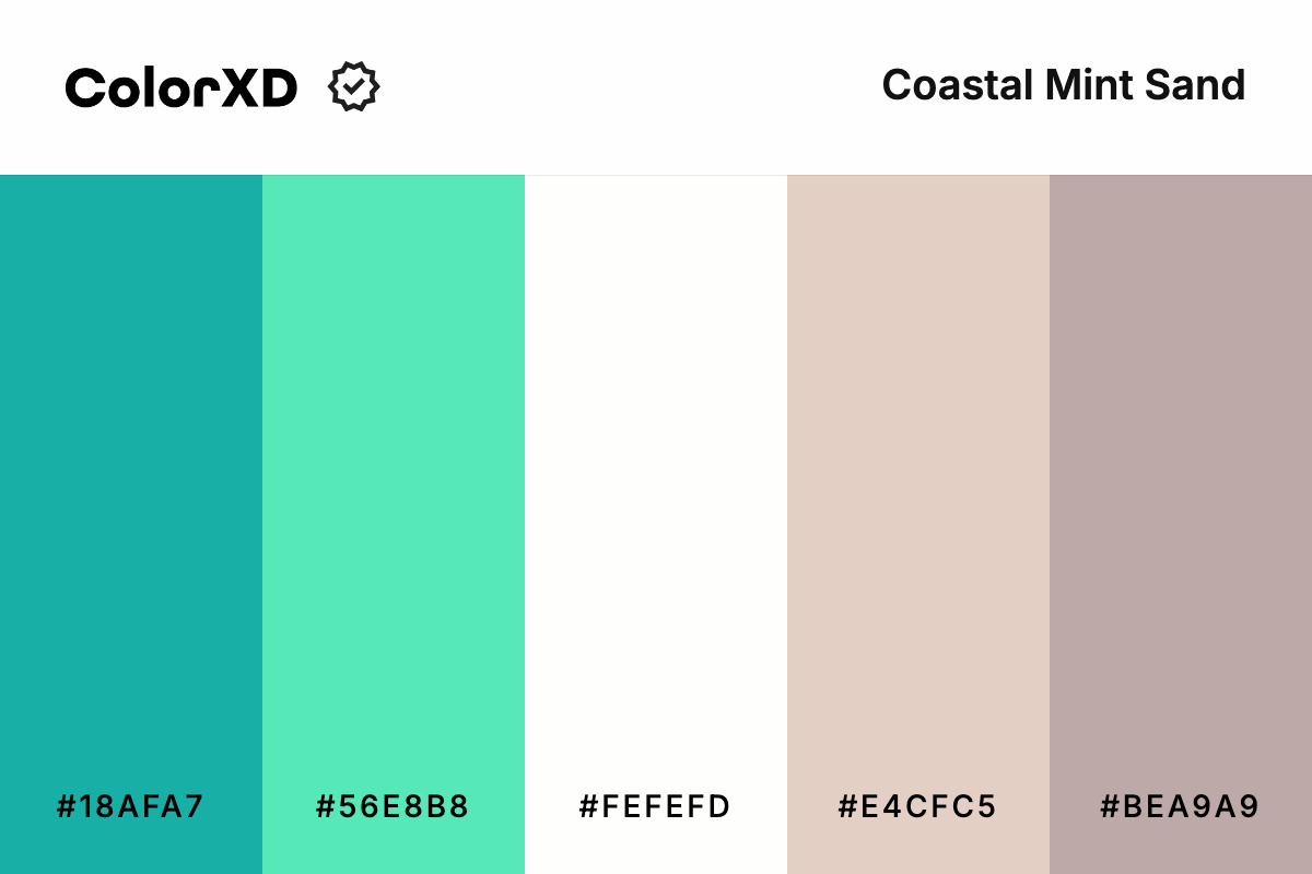 Coastal Mint Sand Color Palette