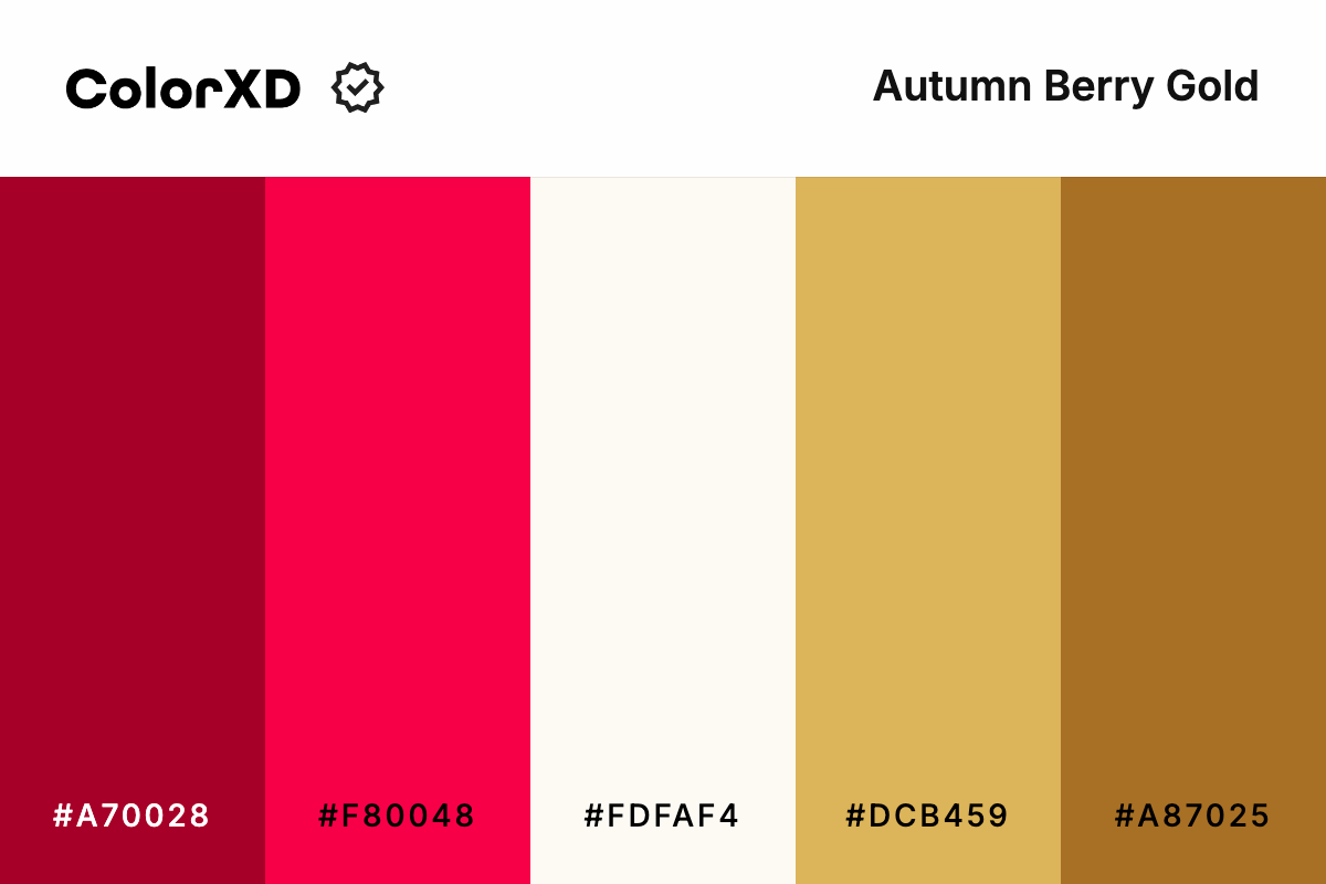 Autumn Berry Gold Color Palette