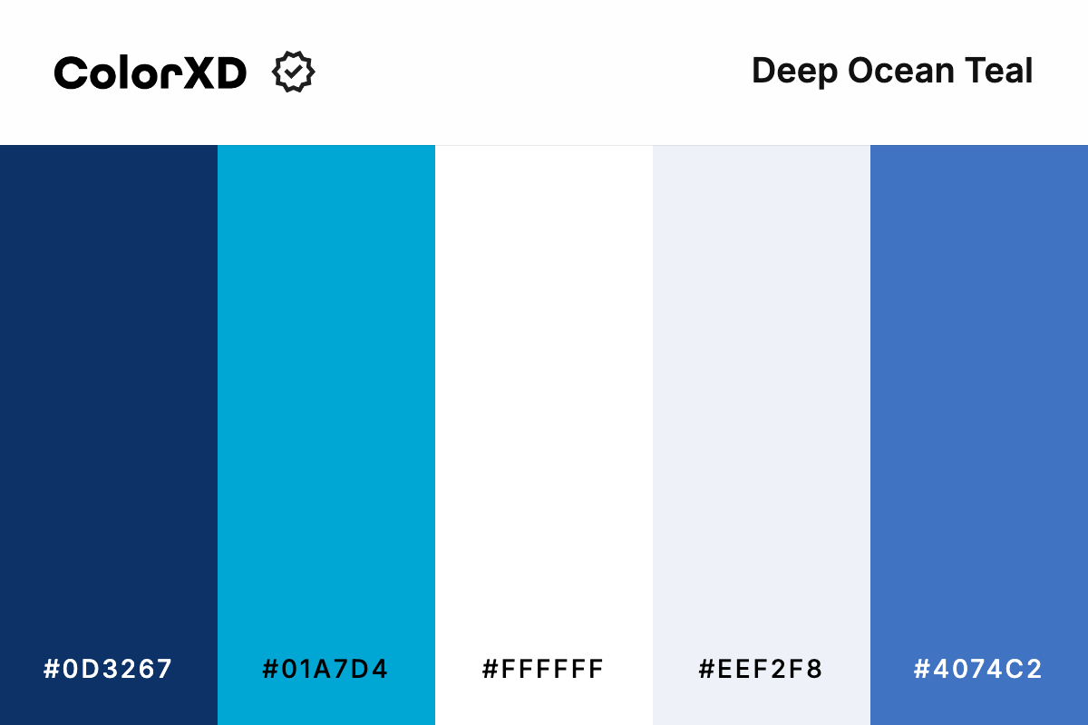 deep ocean teal - Color Palette with hex codes: 1b3845, 03b0a9, ffffff, f4f3f1, 808285