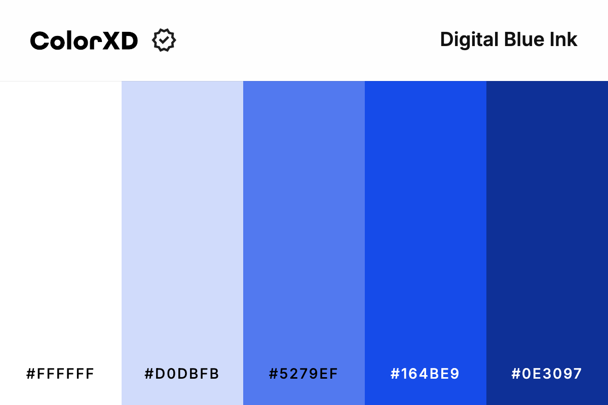 Digital Blue Ink Color Palette