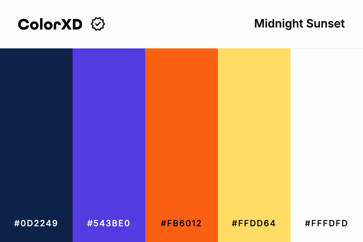 Midnight Sunset Color Palette