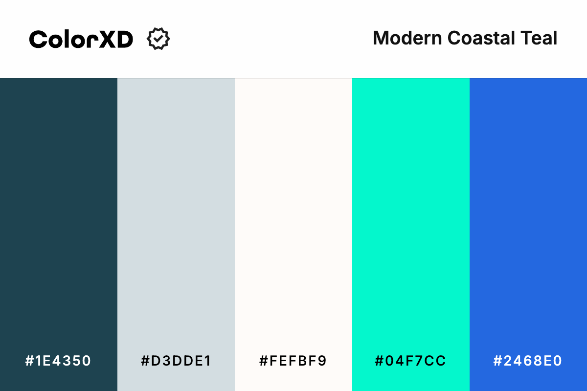 Modern Coastal Teal Color Palette