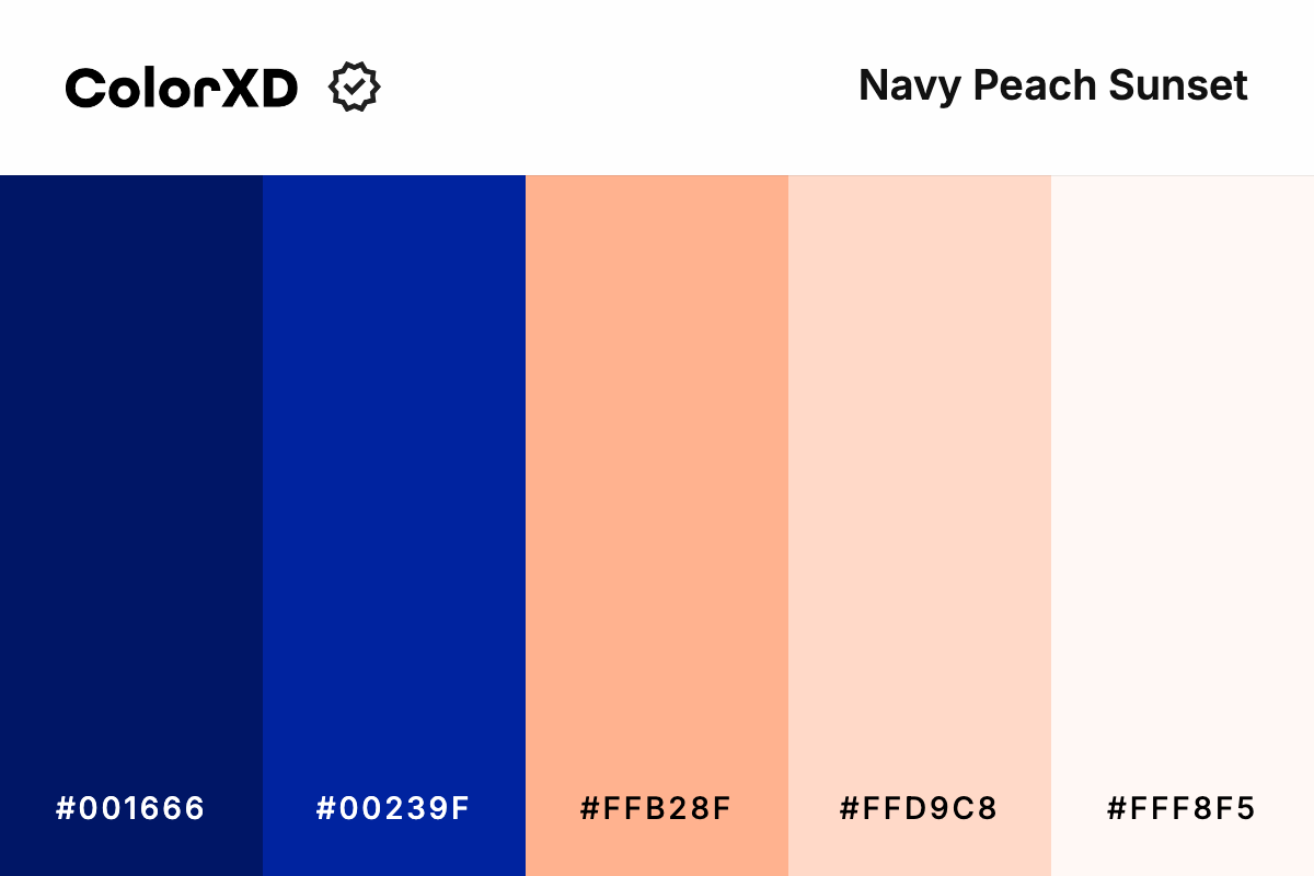 Navy Peach Sunset Color Palette