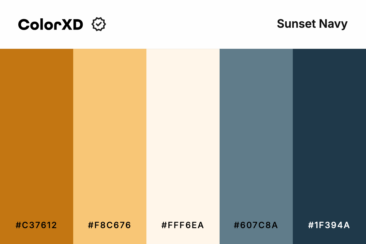 Sunset Navy Color Palette