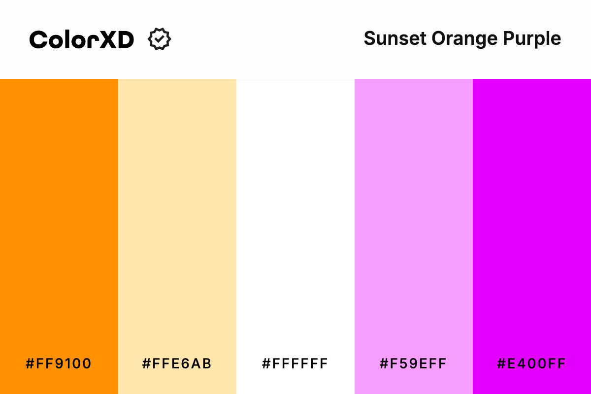 Sunset Orange Purple Color Palette